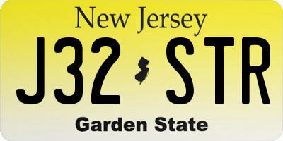 NJ license plate J32STR
