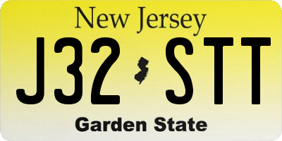 NJ license plate J32STT