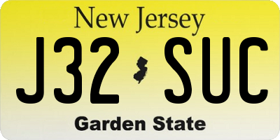 NJ license plate J32SUC