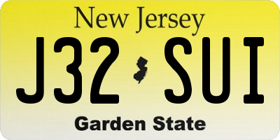 NJ license plate J32SUI