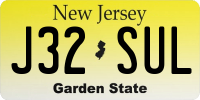 NJ license plate J32SUL