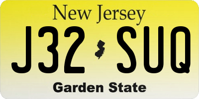 NJ license plate J32SUQ