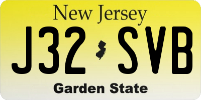 NJ license plate J32SVB