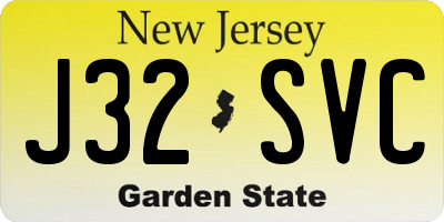 NJ license plate J32SVC