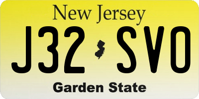 NJ license plate J32SVO