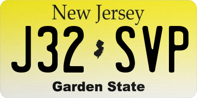 NJ license plate J32SVP