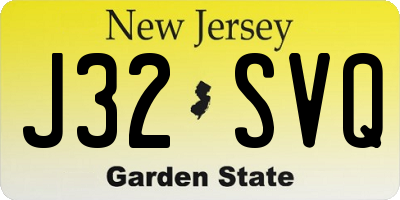 NJ license plate J32SVQ