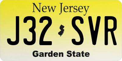NJ license plate J32SVR