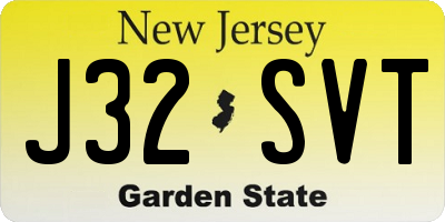 NJ license plate J32SVT