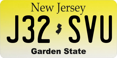 NJ license plate J32SVU