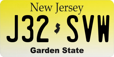 NJ license plate J32SVW