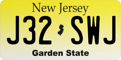 NJ license plate J32SWJ