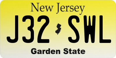 NJ license plate J32SWL
