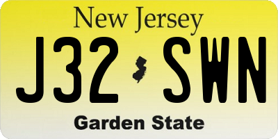 NJ license plate J32SWN