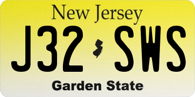 NJ license plate J32SWS