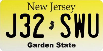 NJ license plate J32SWU