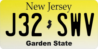 NJ license plate J32SWV