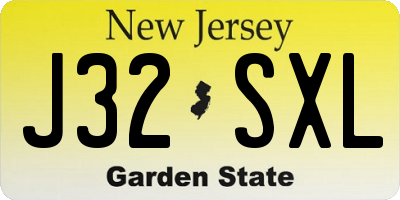 NJ license plate J32SXL