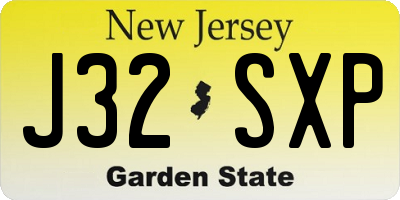NJ license plate J32SXP