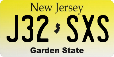 NJ license plate J32SXS