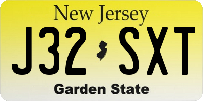 NJ license plate J32SXT