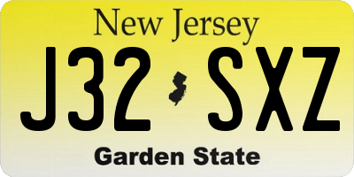 NJ license plate J32SXZ
