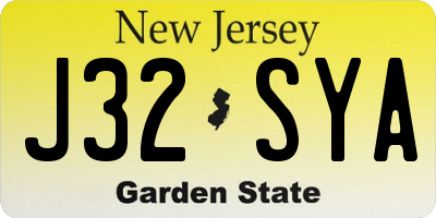 NJ license plate J32SYA