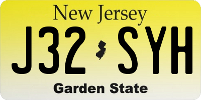 NJ license plate J32SYH
