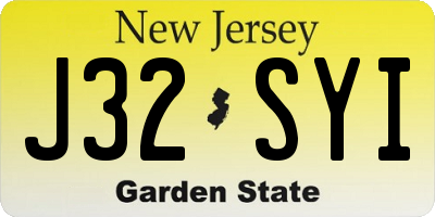 NJ license plate J32SYI