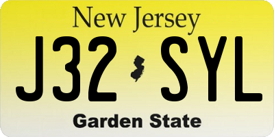 NJ license plate J32SYL