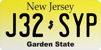 NJ license plate J32SYP