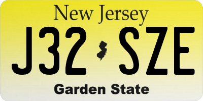 NJ license plate J32SZE