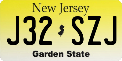 NJ license plate J32SZJ