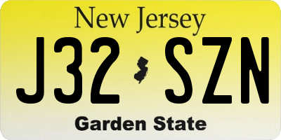 NJ license plate J32SZN