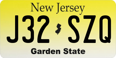 NJ license plate J32SZQ
