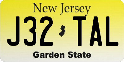 NJ license plate J32TAL