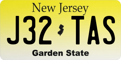 NJ license plate J32TAS