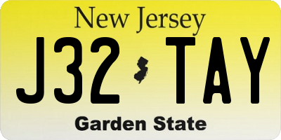 NJ license plate J32TAY