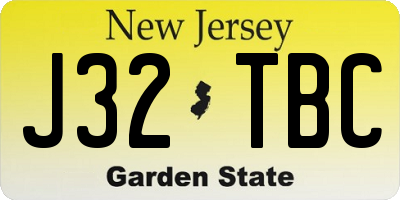 NJ license plate J32TBC