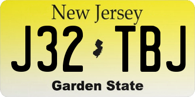 NJ license plate J32TBJ