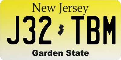 NJ license plate J32TBM