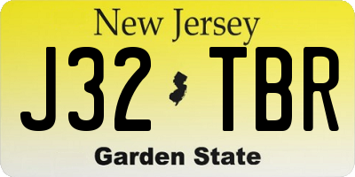 NJ license plate J32TBR