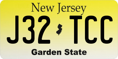 NJ license plate J32TCC