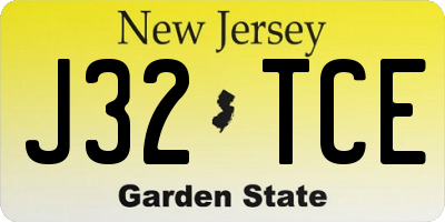 NJ license plate J32TCE