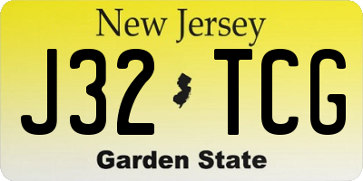 NJ license plate J32TCG