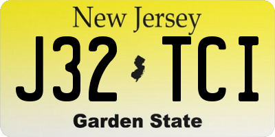 NJ license plate J32TCI