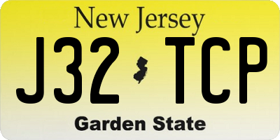 NJ license plate J32TCP