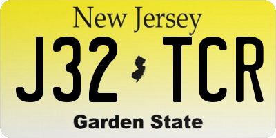 NJ license plate J32TCR