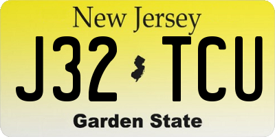 NJ license plate J32TCU