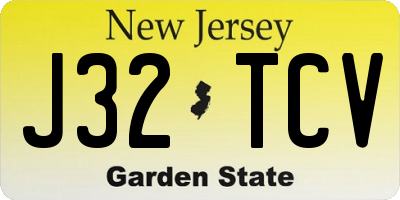 NJ license plate J32TCV